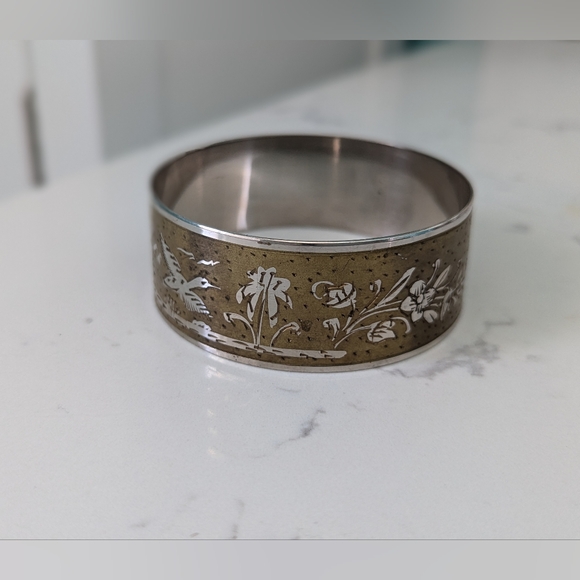 Vintage Etched Bracelet Marked JF India - Picture 5 of 5